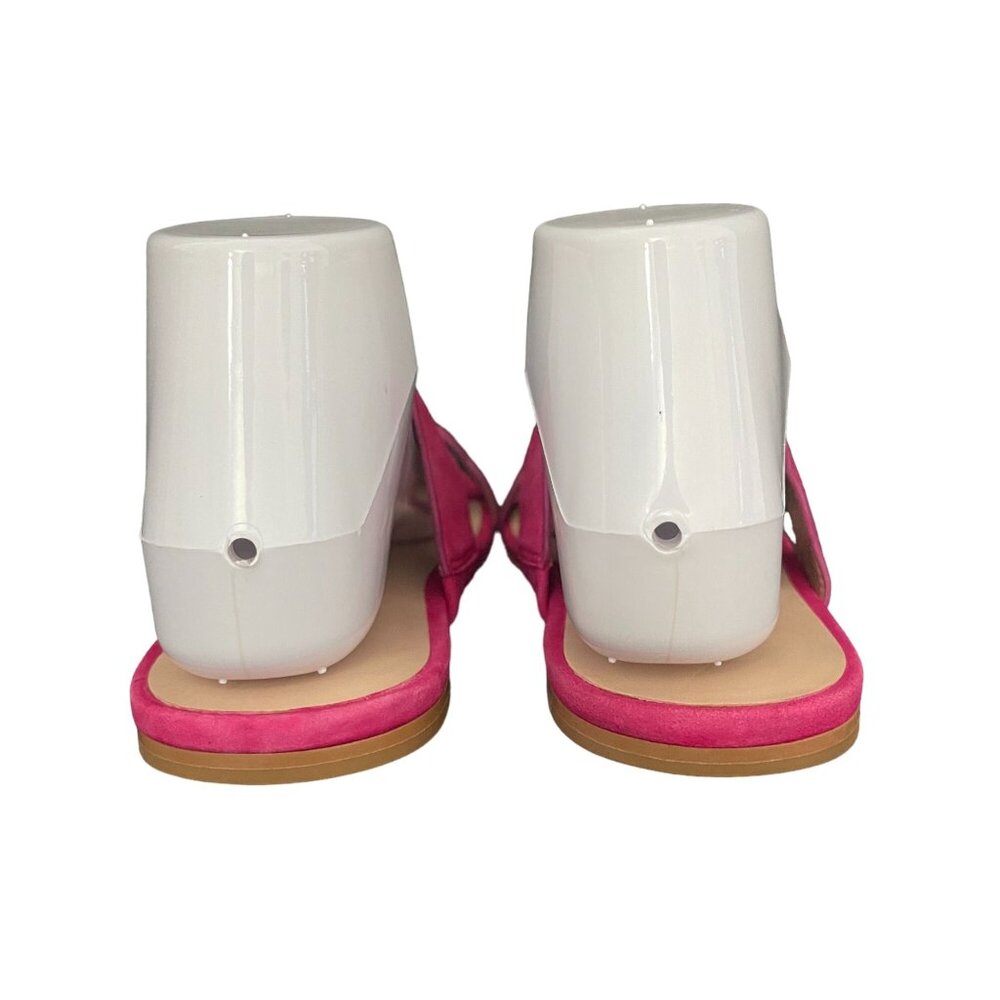 Stuart Weitzman Santorini H. Pink Suede Scalloped Strap Sandal, Size 7 WORN ONCE - Picture 3 of 10